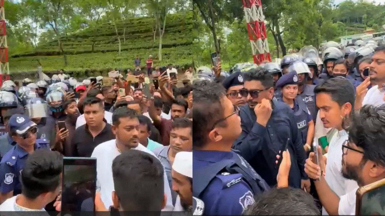 পুলিশের ব্যারিকেড ভেঙে হবিগঞ্জের পথে এনসিপির নেতারা