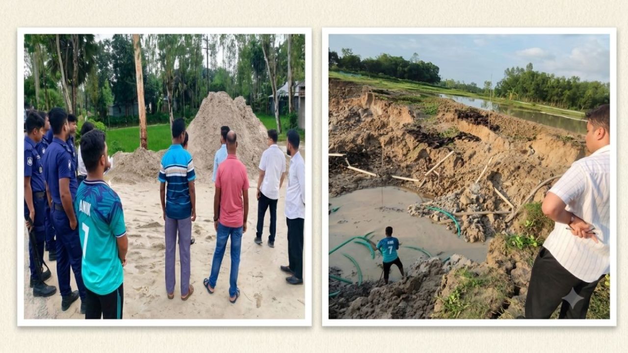 শ্রীমঙ্গলে বালু দস্যুদের আস্তানায় হানা