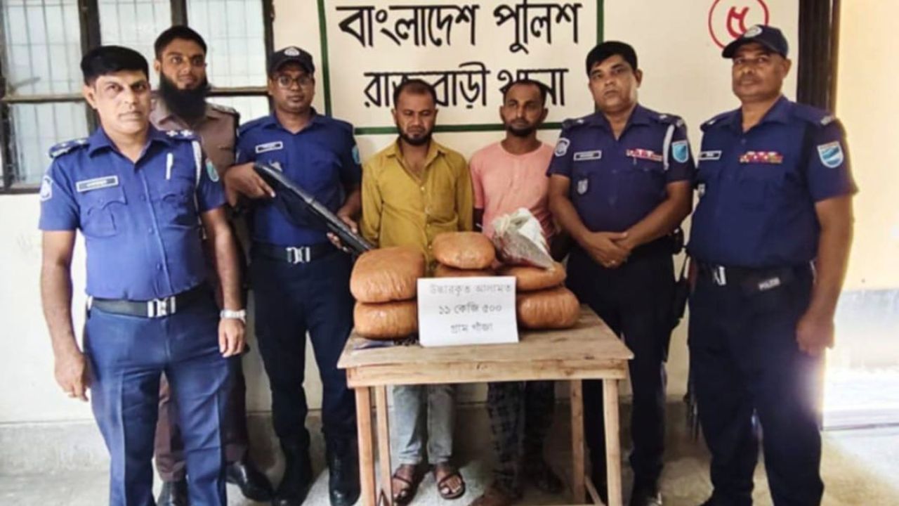 রাজবাড়ীতে গাঁজাসহ দুই মাদক কারবারি গ্রেপ্তার