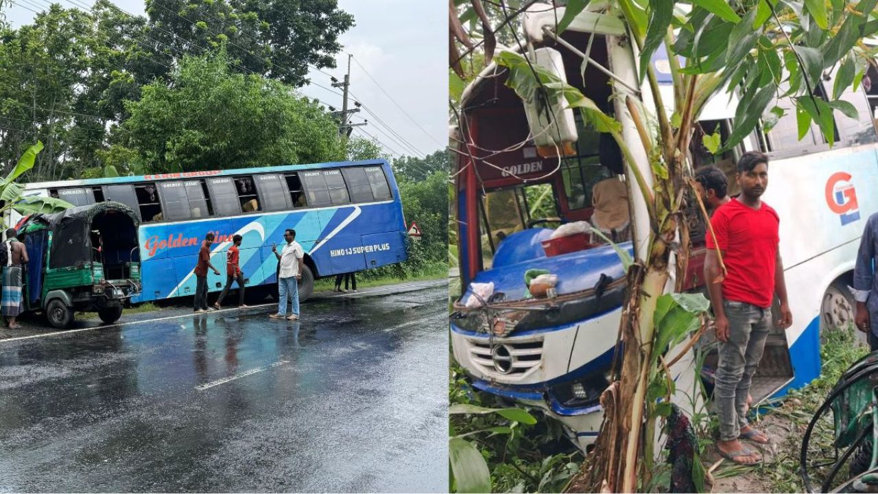 মহাসড়কে বাসের ধাক্কা, বাঁচল না চালক