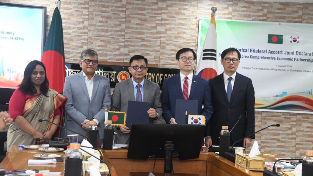 কোরিয়ার সঙ্গে চুক্তি: ৯৭ শতাংশ পণ্য-সেবায় শুল্ক সুবিধা