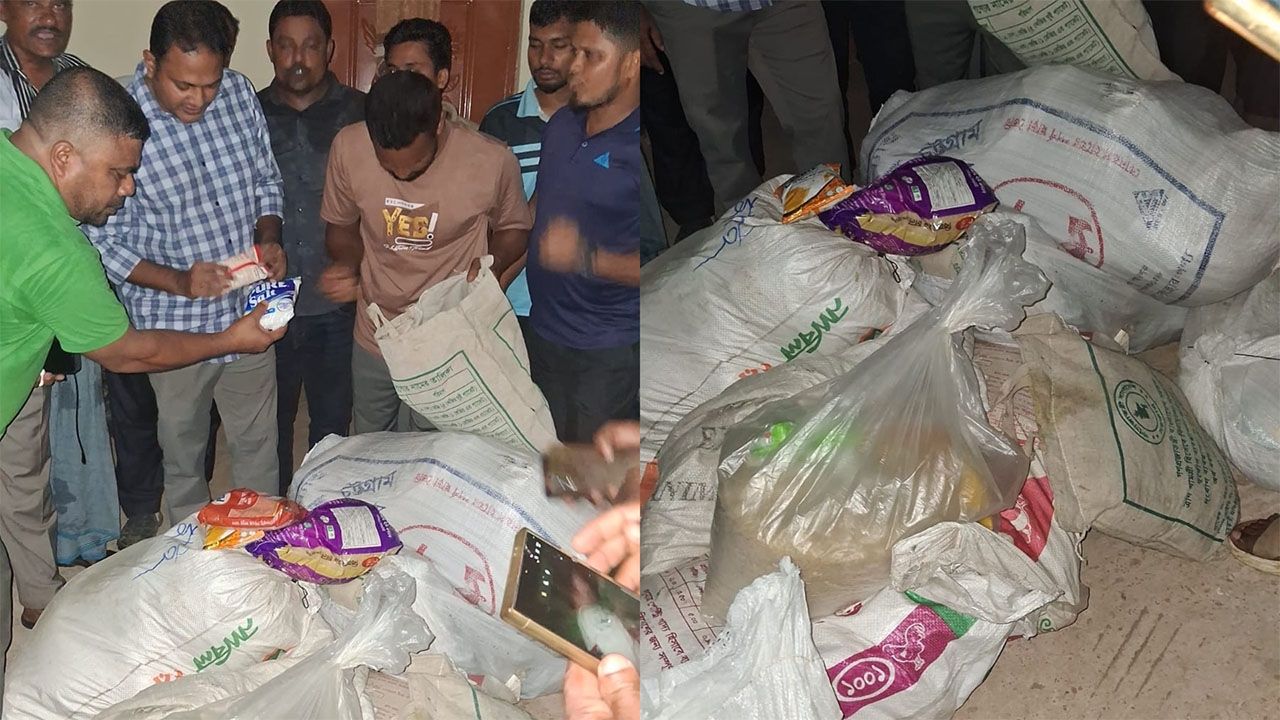 সাবেক কর্মচারীর বাসা থেকে বিপুল ত্রাণের মালামাল উদ্ধার