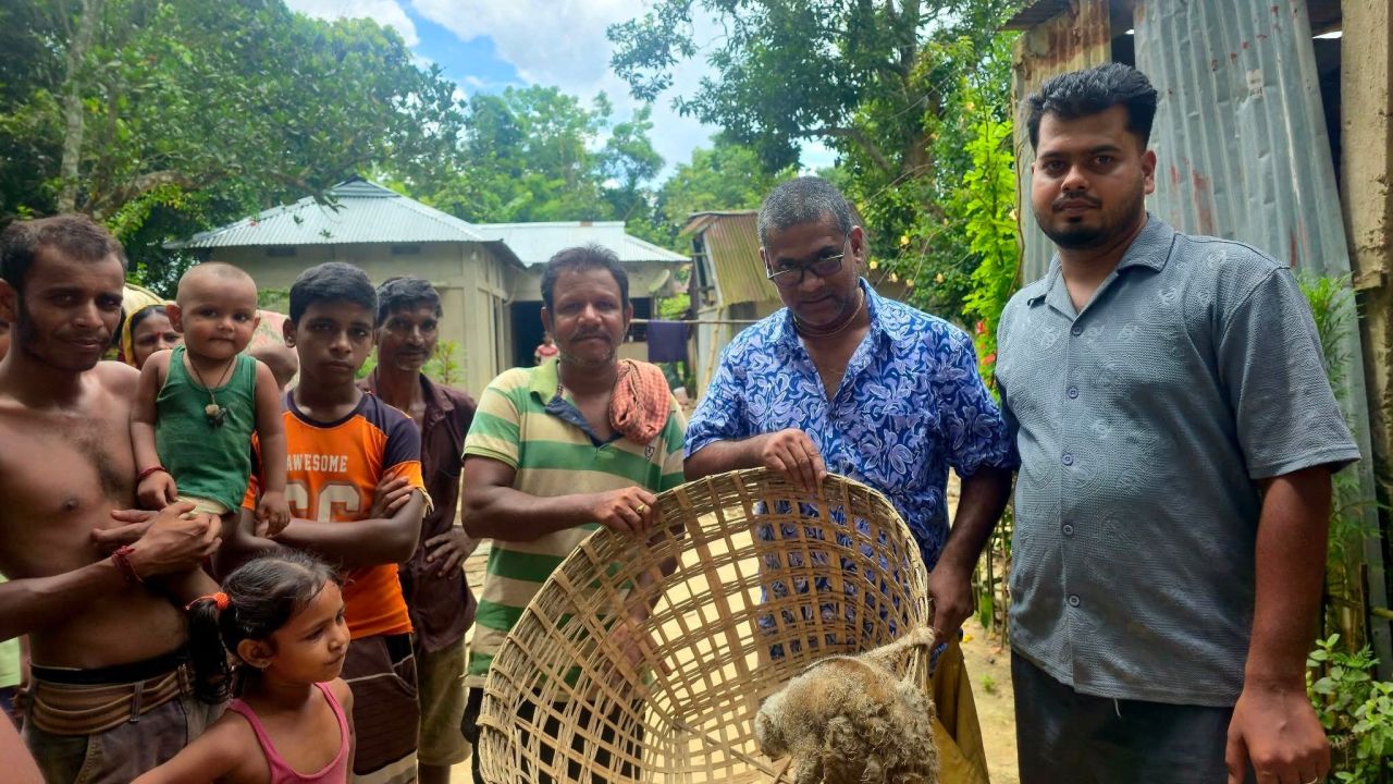 লোকালয় থেকে বিরল লজ্জাবতী বানর উদ্ধার