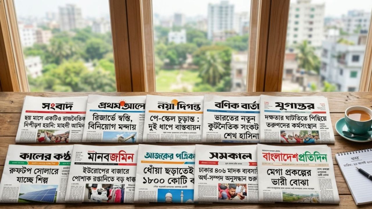 আজকের জাতীয় দৈনিকগুলোর শিরোনাম