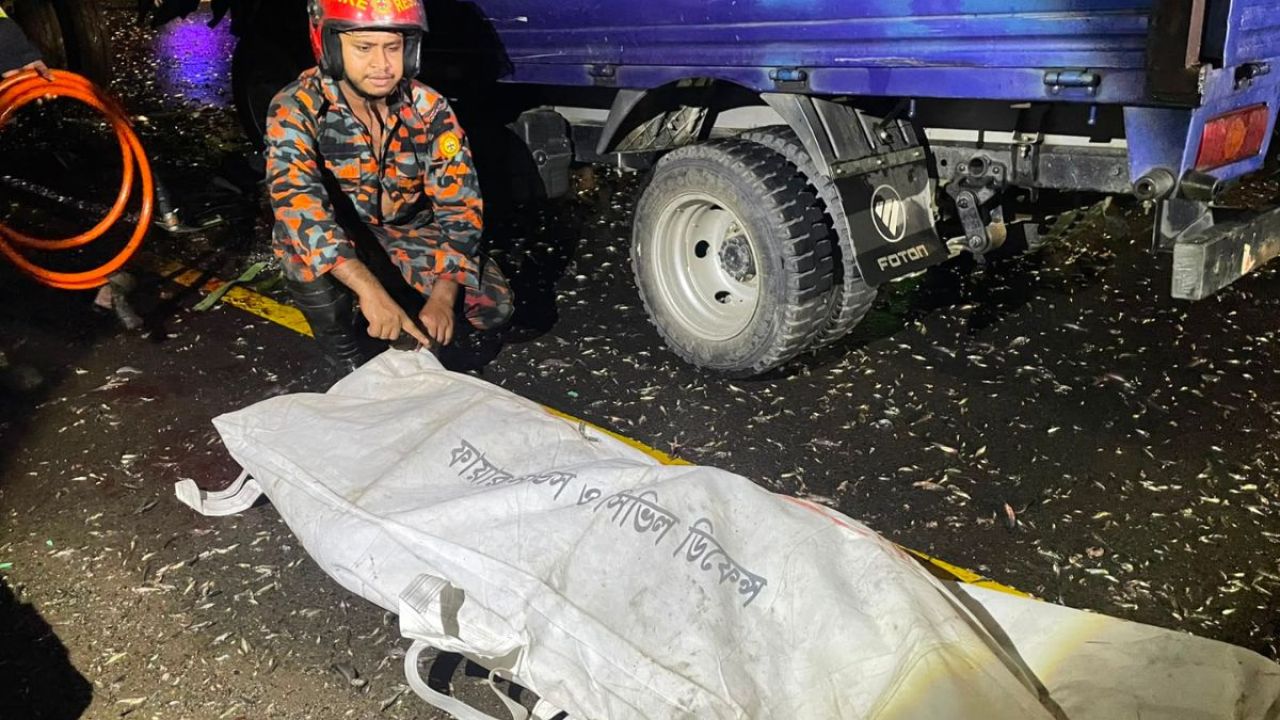 দাঁড়িয়ে থাকা ট্রাকে পিকআপের ধাক্কা : নিহত ১, আহত ২