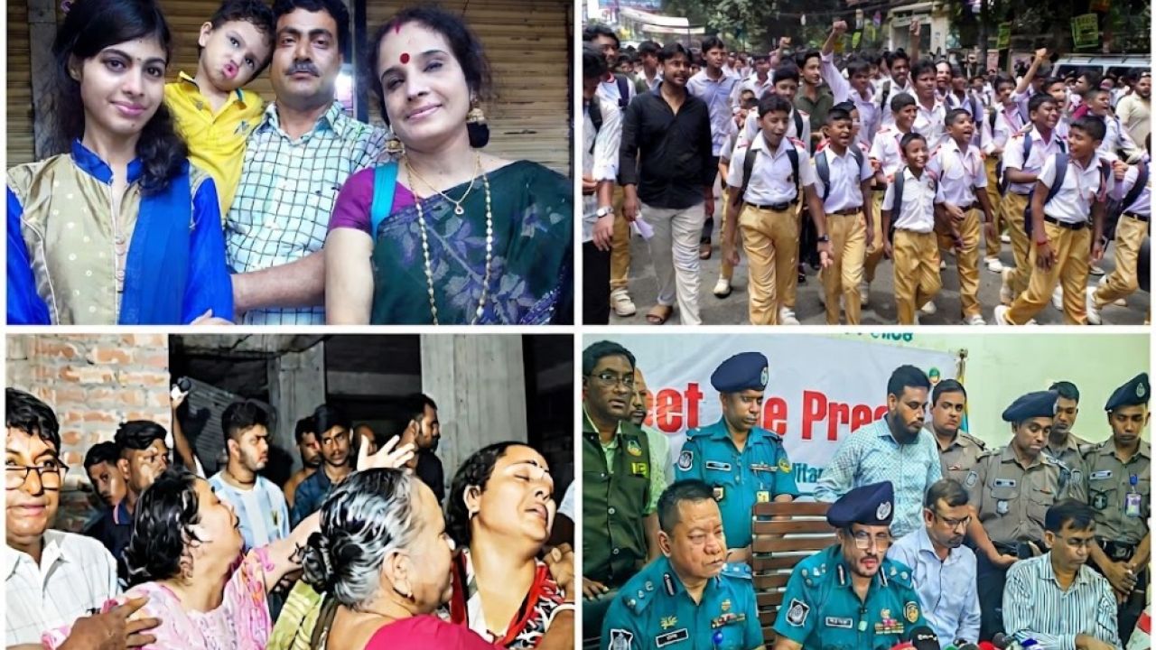 রংপুর চার খুন: বিক্ষুব্ধ শিক্ষক-শিক্ষার্থীরা, কাঁদলেন কমিশনার