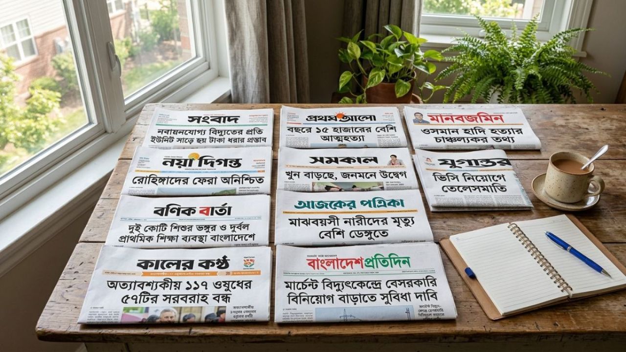 আজকের জাতীয় দৈনিকগুলোর শিরোনাম