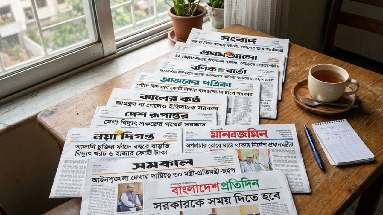 আজকের জাতীয় দৈনিকগুলোর শিরোনাম