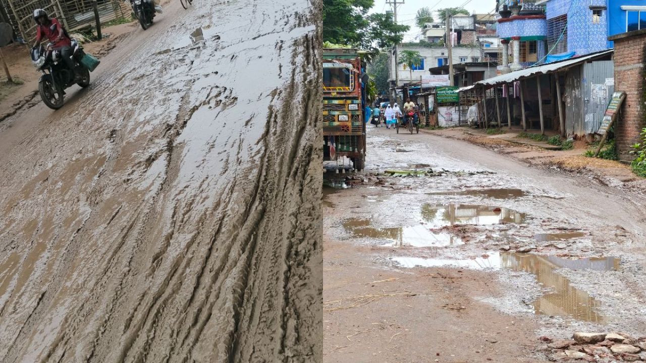 সাপাহারে সড়কের বেহাল দশা, জনজীবন অতিষ্ঠ