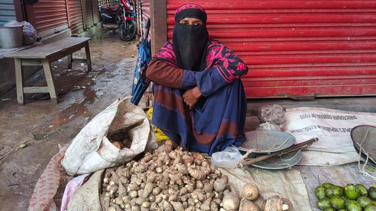 উঠানের সবজি বেচেই চারজনের সংসার চালান লাইলী বেগম