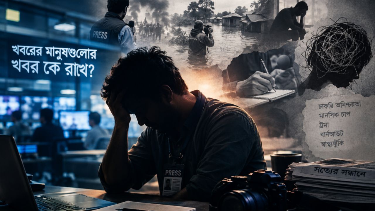 সংবাদ সংগ্রহের আড়ালে ভেঙে পড়ছেন সাংবাদিকরা