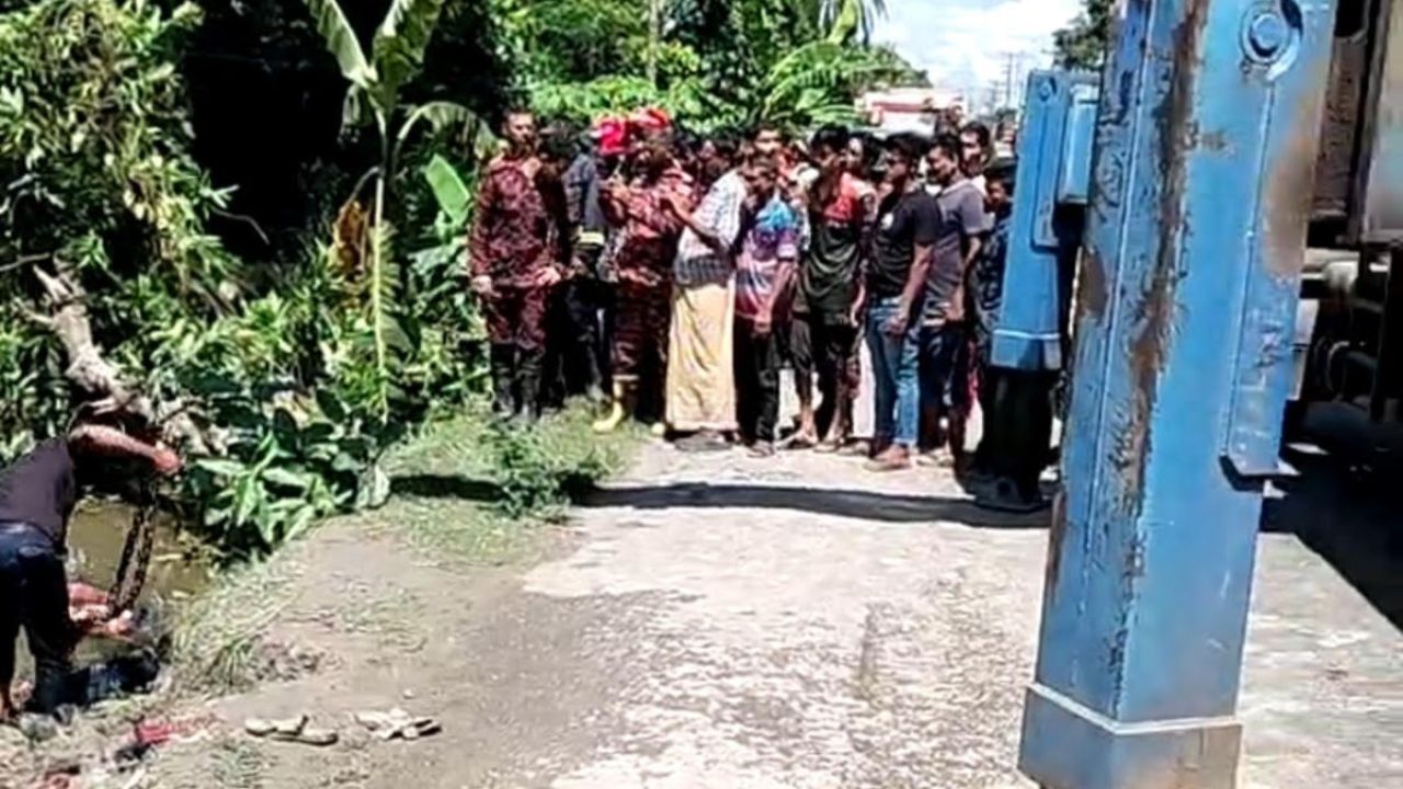 বরিশালে ব্রেক ফেল করে পুকুরে ‘দশমিনা এক্সপ্রেস’