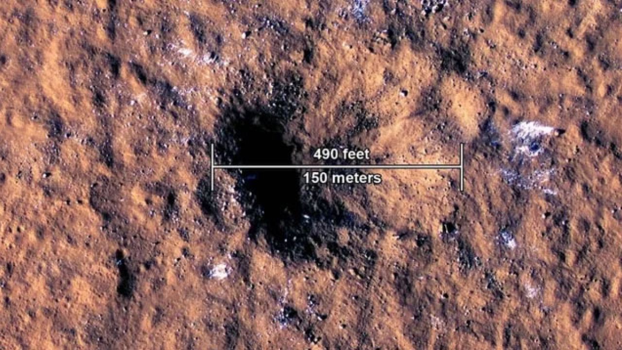 মঙ্গলে নাসার যন্ত্রের আঘাতে তৈরি পাঁচ গর্ত