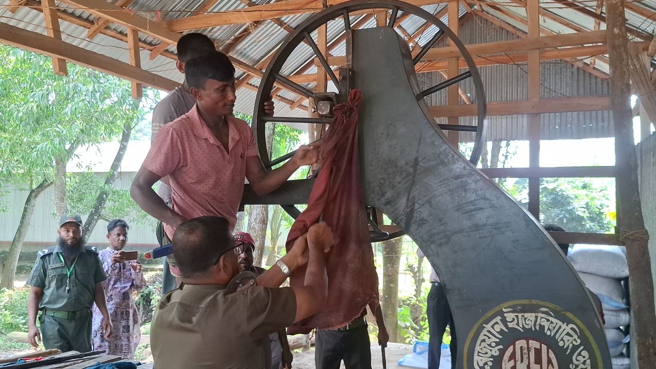 সখিপুরে অবৈধ করাত কলে অভিযান