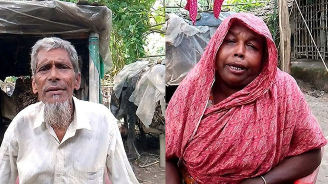অসুখে ধুঁকছেন গৃহহীন বৃদ্ধ দম্পতি, বেঁচে থাকার আকুতি