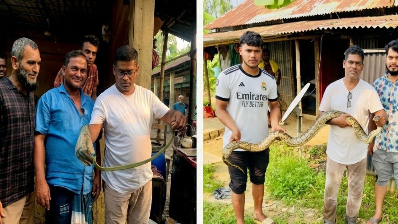 চায়ের দোকানের ক্যাশ বাক্স ও জালের ভেতর থেকে দুই সাপ উদ্ধার