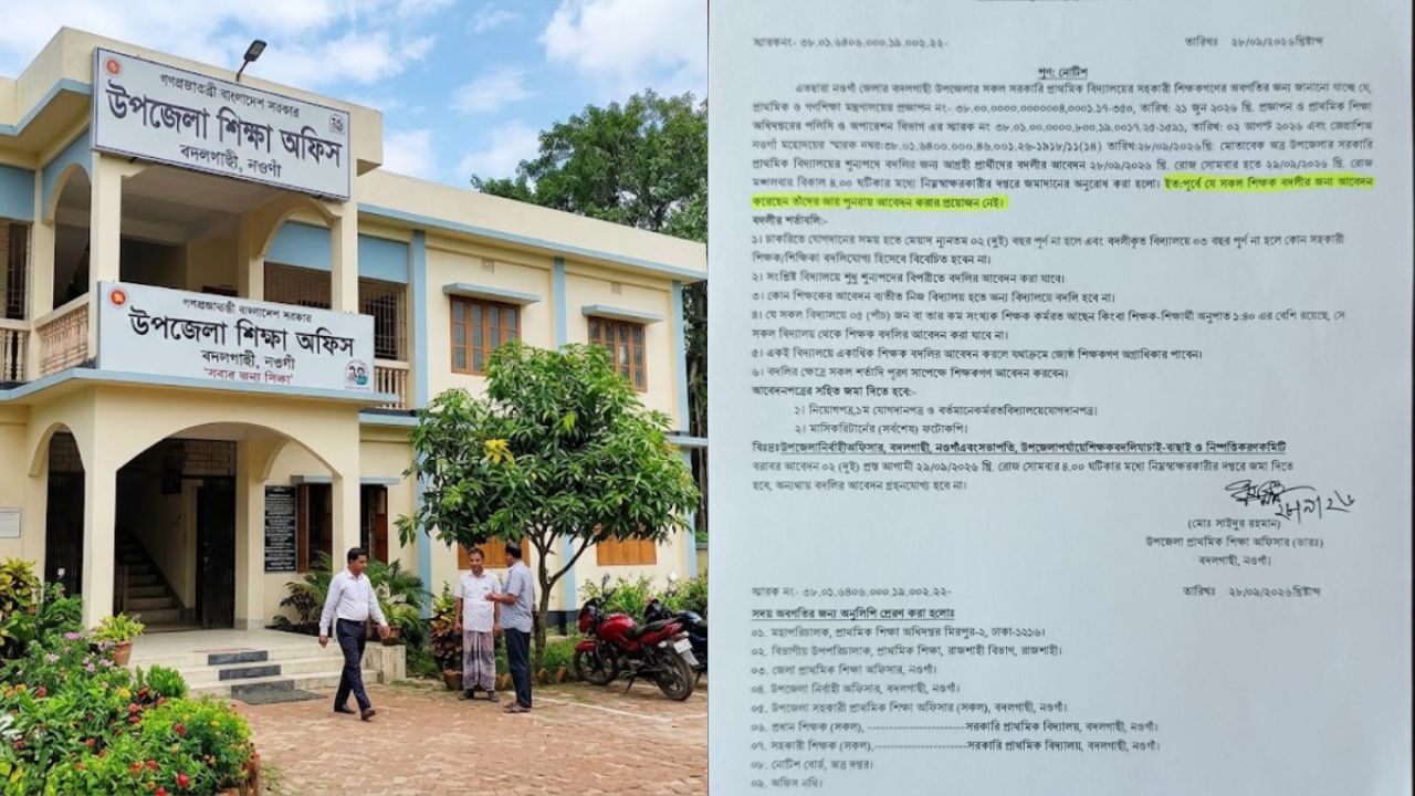 নিয়ম ভেঙে প্রাথমিক শিক্ষক বদলির অভিযোগ