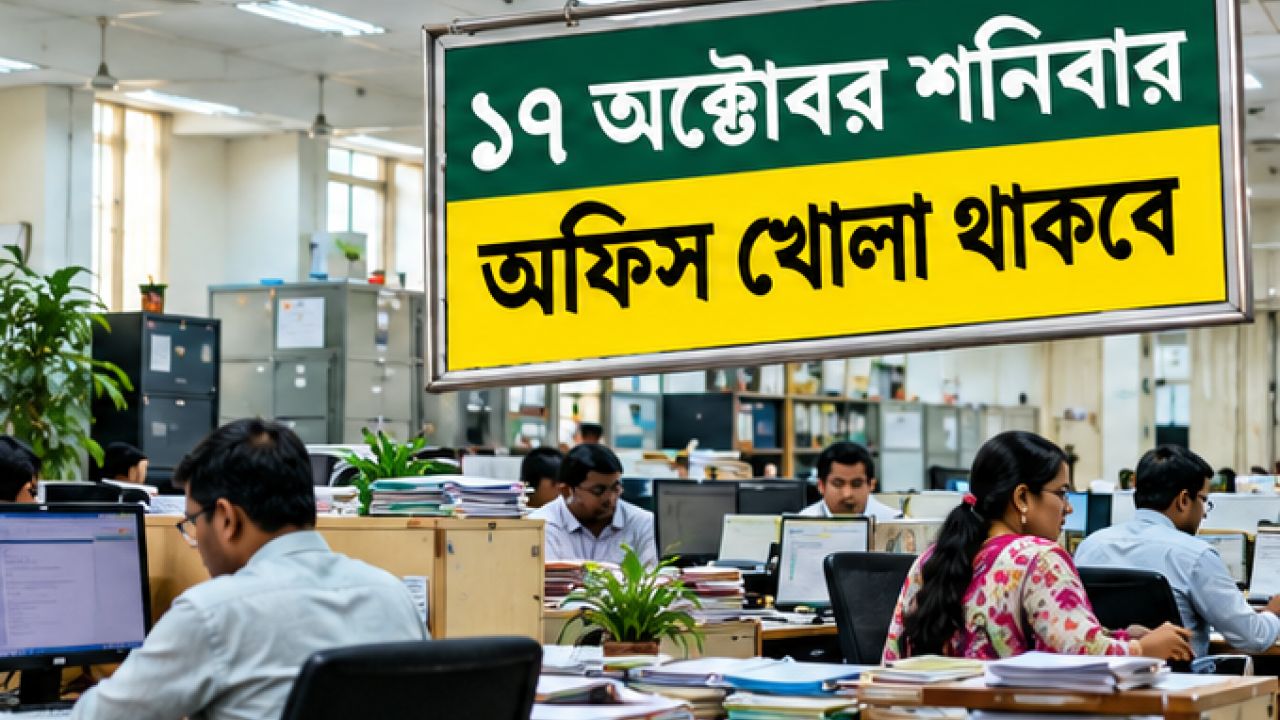 দুর্গাপূজায় টানা ছুটির বিনিময়ে শনিবার যে সকল প্রতিষ্ঠান খোলা