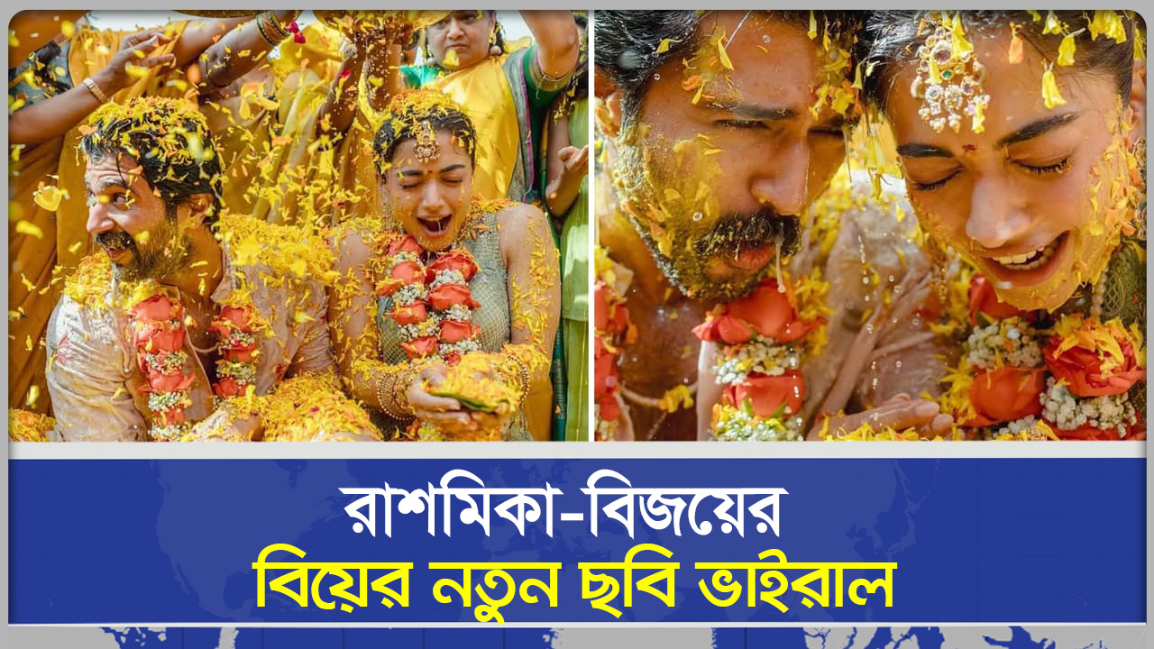 রঙে রাঙানো গায়েহলুদ: রাশমিকা-বিজয়ের বিয়ের নতুন ছবি ভাইরাল