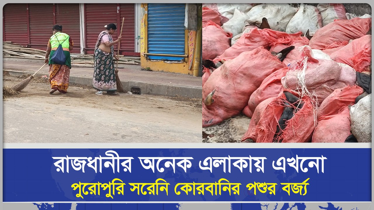 রাজধানীর অনেক এলাকায় এখনো পুরোপুরি সরেনি কোরবানির পশুর বর্জ্য